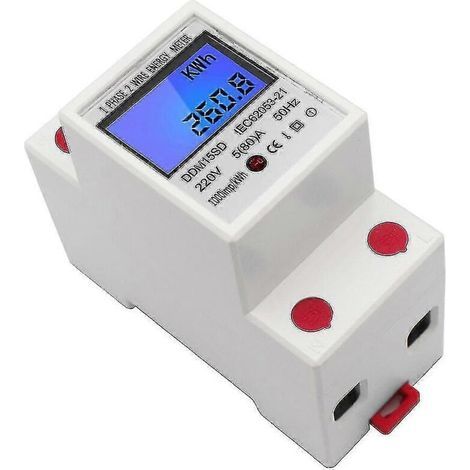 Compteur d'électricité numérique 220 V 5(80) A, monophasé, montage sur rail DIN (1/5)