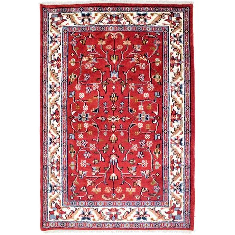 Tapis oriental Mirola  - 140x70cm, Rectangular - 100% Laine vierge - Noué main - Rouge