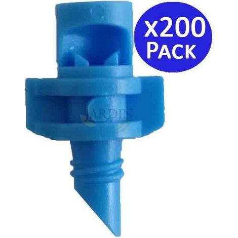Set di 200 Micro Irrigatore a 90º - Ugelli di spruzzatura a 90º per idroponica, rifrazione, mini irrigatore d'acqua da 1 a 1,5 m