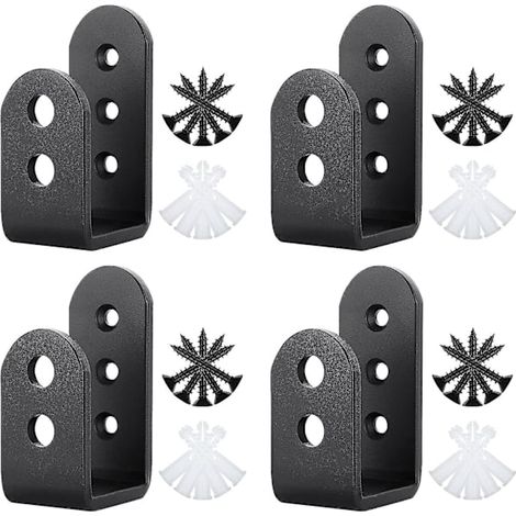 Serrure de sécurité pour porte, lot de 4 unités, en métal, couleur noire, pour portail, garage et grange.-AquaForge (1/5)