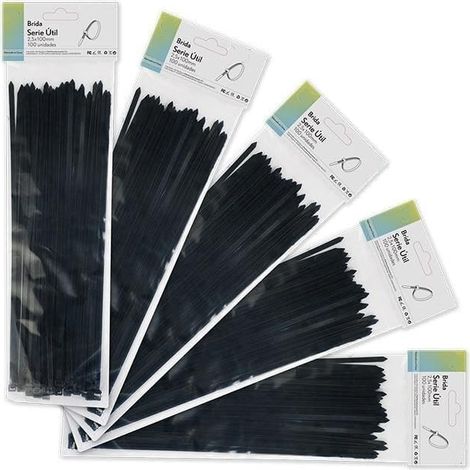 Sachet de 100 serre-câbles noirs 3,6 x 150 mm, 100% nylon 66, résistants et durables, parfaits pour fixer les câbles et organiser les espaces.