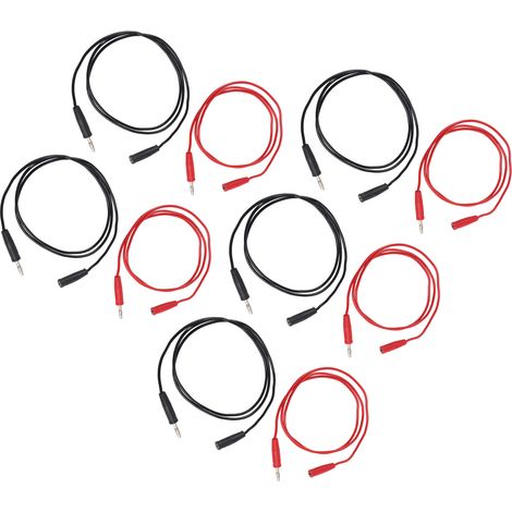 Lot de 5 câbles de test banane 4mm mâle-femelle, fil de connexion 0,75mm², cordon de mesure électronique (1/5)