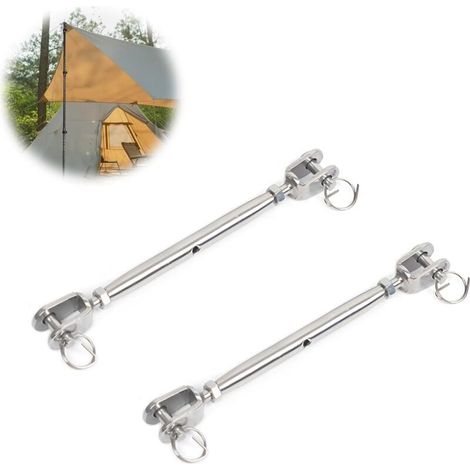 Stück Spannschlösser, 304 Edelstahl Seilspanner, M5 Markisenspannschloss, Seilspanner, Kabelspanner Spannschloss Gabelschraube, für Segelboot, Markise (1/4)