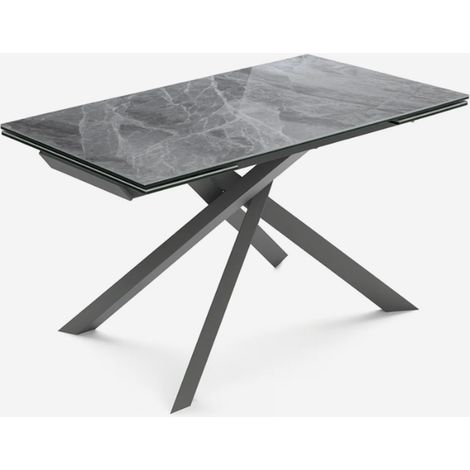 Tavolo allungabile in ceramica e metallo 160/240x90 Axis - Antracite (1/4)