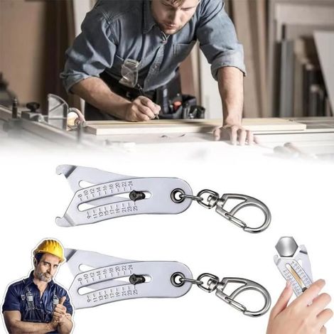 2 pcs Scomeri Portable Precise Thread Size Checker Keychain,Bolt Size Finder Keychain, Thread Size Verification Tool. (1/4)