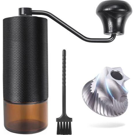 Moulin à café manuel portable avec mouture réglable pour expresso, cafetière à piston et café filtre, idéal pour la maison, le bureau et les voyages.-AquaForge (1/5)