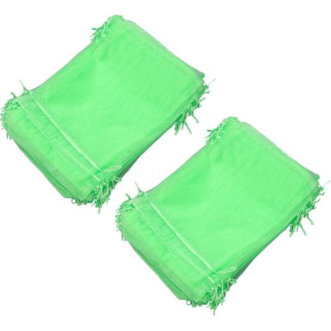 100 Sachets Filet de Protection pour Fruits Réutilisables Sacs Barrière en Maille pour Plantes Fleurs Arbres Fruitiers Vert 20x30cm (1/5)