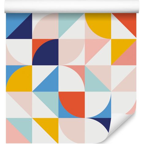 Bunte Tapete im Retro-Stil für Wohn- und Schlafzimmer, 50 x 1000 cm (1/5)