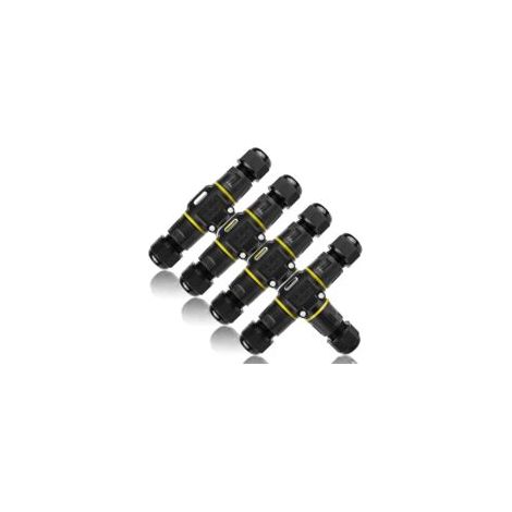 Conector impermeable en forma de T, juego de 4 piezas, accesorio eléctrico impermeable IP68, caja de conexiones de 3 vías, conector eléctrico impermeable, conectores de cable impermeables IP68 para ca