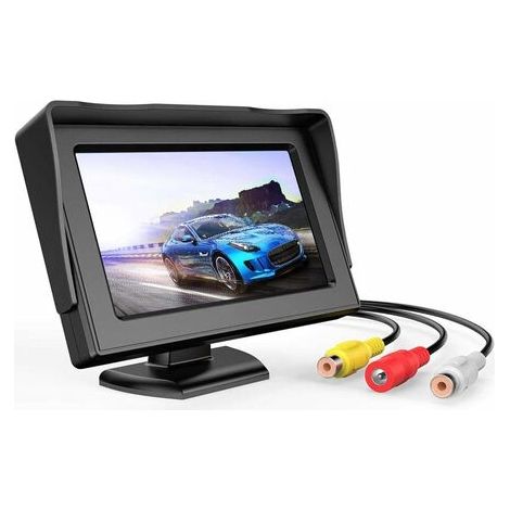 Memkey – Écran LCD 4,3 pouces pour caméra de recul – Résolution 480x272 – Étanche et compatible PAL/NTSC – Support réglable 180°