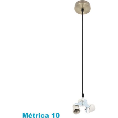 Arm. pendente faccia 3xe27 pelle m10 regx10x10 cm