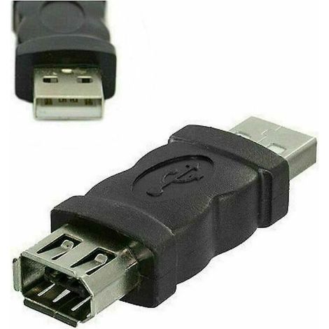 Firewire IEEE 1394 6 Pin Female F to USB M Male Cable Adapter Converter Plug (1/5)