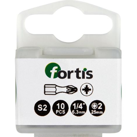 Bit Torsion 1/4" DIN3126 C6,3 PZ2x25mm 10er Pack FORTIS (1/4)
