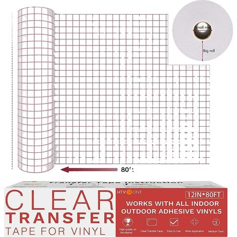 Nastro di trasferimento, 30 cm x 2400 cm, compatibile con vari plotter da taglio per vinile, 12 pollici x 80 piedi, 30 cm x 2400 cm (1/2)