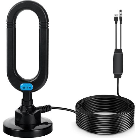 Antenne TV d'intérieur, nouvelle antenne numérique intelligente 4K 1080p (2024) avec amplificateur de signal intégré pour les chaînes locales, portée de plus de 610 km.