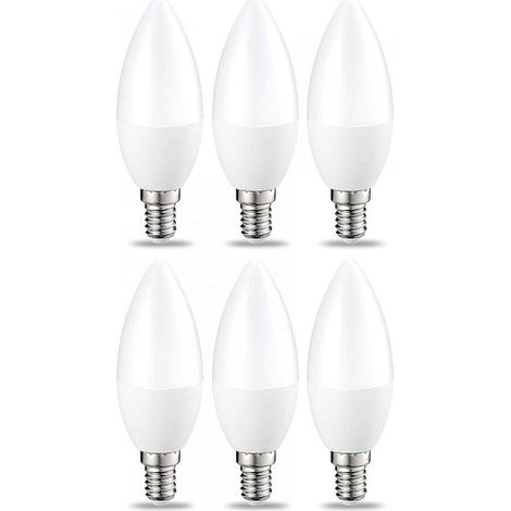 Lot de 6 petites ampoules LED en forme de flamme, culot à vis Edison E14, 5 W (équivalent 40 W), blanc chaud, intensité non dimmable (1/5)