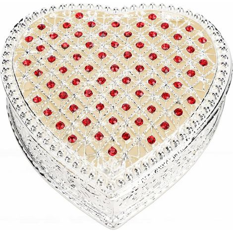 Heart Shaped Jewelry Box Vintage Hollow Metal Design