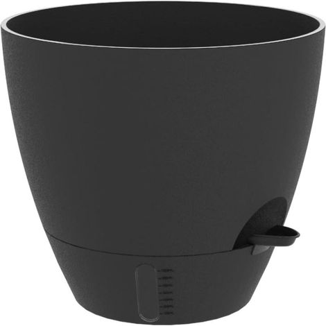 Lot de 2 pots à arrosage automatique pour l'intérieur et l'extérieur - Grands pots en plastique avec drainage intégré, indicateur de niveau d'eau et réservoir profond  Design décoratif moderne pour pl (1/5)
