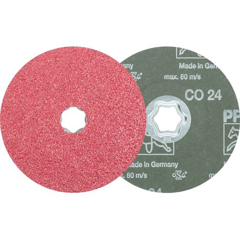 PFERD TOOLS COMBICLICK Keramikkorn Fiberscheibe Ø 125 mm CO24 für hohen Abtrag auf Stahl 25 Stk (1/4)