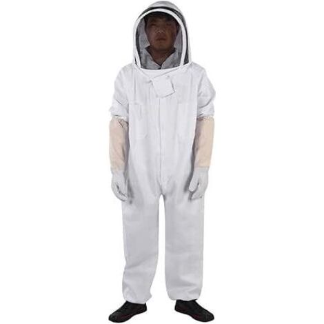 Kit de Combinaison D'apiculture, équipement de Protection en Coton avec Gants pour Homme et Femme, 3 Poches et Fermeture éclair, équipement Essentiel pour les Visites de Xl (1/5)