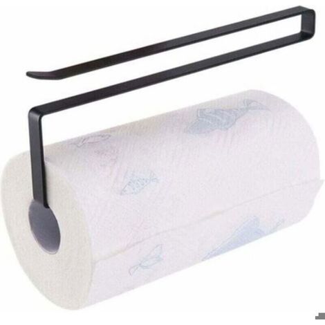 Porte Rouleau Cuisine - Fer Noir - 26 cm - Pour Armoire ou Étagère - Sans Perçage - 1 Pièce (1/4)