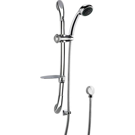 Nuie Luxury Curved Shower Slider Rail Kit 680mm High - Chrome (1/2)