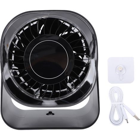 Rechargeable desk fan with digital display, 100 adjustable speeds, 220° rotation, wall mount, black (1/5)