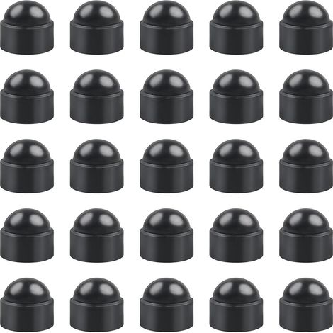 Paquete de 25 tapones de rosca M8 de plástico negro - Tapones hexagonales estándar duraderos (1/5)