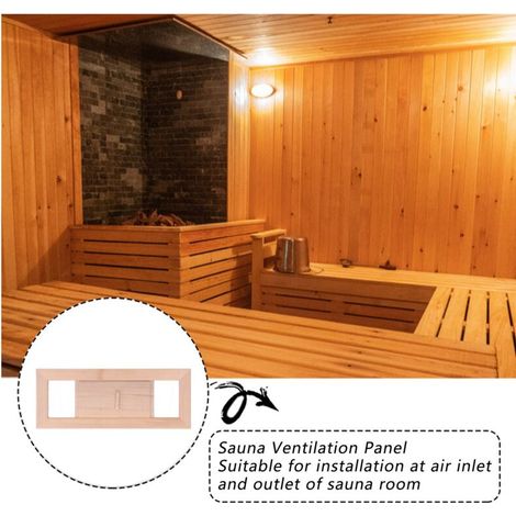 Grille d'Aération pour Sauna et Hammam en Bois Hemlock 34x13cm - Ventilation Régulable