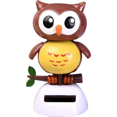 Figurine Solaire - Hibou - Dansant - Décoration de Voiture - Matériaux Premium - Énergie Solaire (1/4)