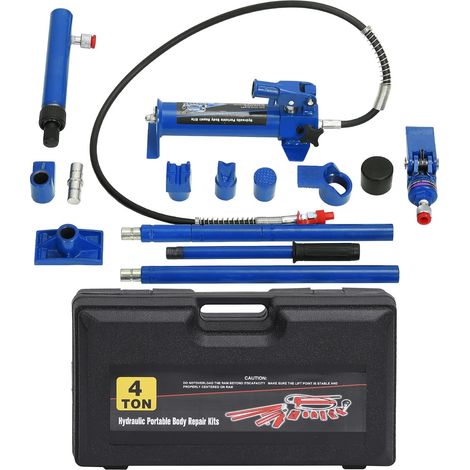 Kit Hydraulique Porta Power 4 Tonnes – Vérin Puissant, Pompe Et Flexible 1,4 m, Coffret Plastique Portatif Robuste – Redressage Et Réparation Châssis Auto, Camion, Agricole – 4 Tonnes  Boîte