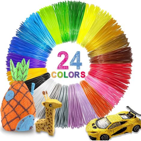 Recharges de filament PLA pour stylo 3D, 24 couleurs, 1,75 mm, 3 m par couleur, pour stylo d'impression 3D pour la plupart des stylos 3D intelligents (1/5)