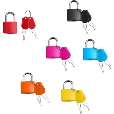 6Pcs Mini Luggage Padlocks with 2 Keys Small Multicolored Key Padlocks Suitcase Locks for Luggage Travel Chain Lockers 6 Colors (1/5)