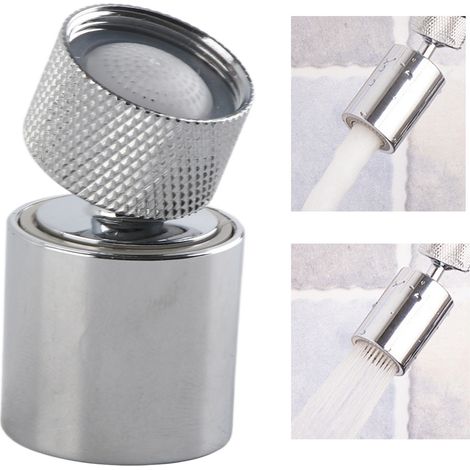 Robinet de cuisine universel pivotant avec protection anti-éclaboussures grand angle, aérateur et accessoires de lavabo allongés. (1/5)