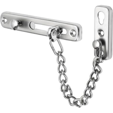 Chaîne de Porte de Sécurité Limiteur de Porte Étroit Verrou de Porte Anti-Vol à Ressort avec Vis pour Porte Interne à Domicile, Finition Brossée en Acier Inoxydable, EFD9000-LS (1/4)