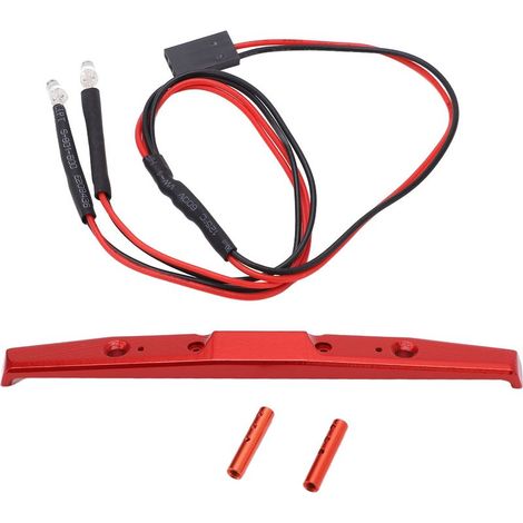 Pare-chocs avant en alliage d'aluminium avec éclairage LED pour voiture RC Axial SCX24 AXI00001 1/24 (rouge) (1/5)