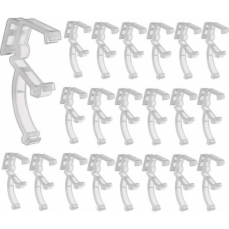Clips de fixation transparents de 5 cm pour stores vénitiens invisibles, en bois ou en imitation bois, pour stores horizontaux (20 pièces) (1/4)