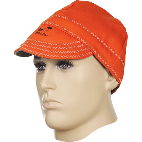 Casquette Soudeur Ignifugee WELDAS Orange - Coton 305g/m2 - Norme EN ISO 11611 Cl.1 - Tour de Tete 60cm