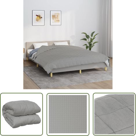 The Living Store Couverture lestée Gris 200x200 cm 13 kg Tissu - Couverture Lestée - Couverture Poids - Literie - Sommeil Profond - Relaxation (1/5)