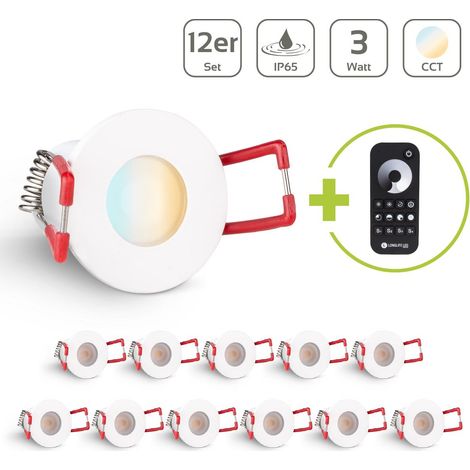 Einbaustrahler Mini Livorno 3W CCT 2700K-6500K IP65 - Farbe: weiß - Anzahl: 12x