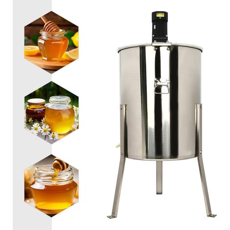 Electric Honey Extractor, 8 Frames Honey Spinner Extractor, Stainless Steel Beekeeping Extraction 140w 220V Honeycomb Drum Spinner with Lid, Beekeeping Extractor Equipment