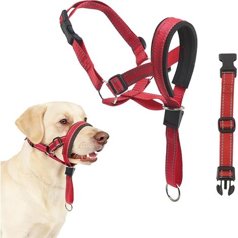 Reflective Dog Halter Collar with Padded Fabric (1/5)