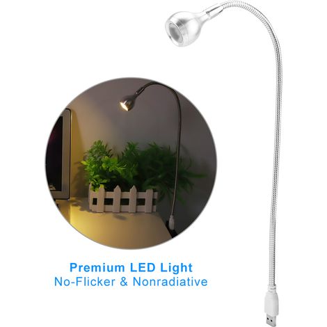 Lampe de clavier créative en alliage d'aluminium, bande LED USB 1W flexible et rotative, mini lampe de bureau, lampe de lecture, lampe d'ordinateur (1/5)