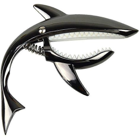 Capodastre de guitare pour guitare acoustique et électrique Shark en alliage de zinc pour guitare 6 cordes (noir) (1/5)