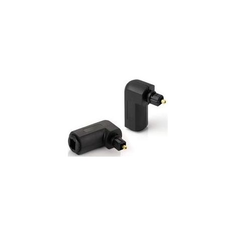 2x Toslink Adaptateurs coudés à 90° (Toslink connecteur femelle sur connecteur mâle), fiche à angle droit pour câble audio numérique optique (câble TOS), câble S/PDIF (1/3)