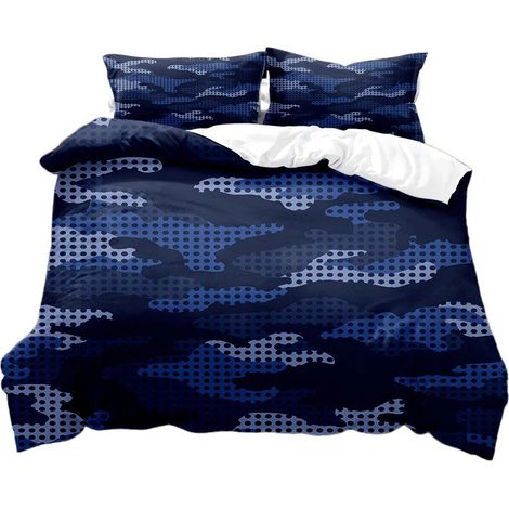 Parure de lit camouflage en microfibre 140x200cm, 3 pièces, housse de couette et taies d'oreiller, entretien facile M-068140X200 (1/2)