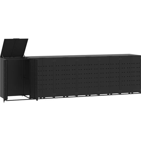 Maison Exclusive - Mülltonnenbox für 6 Tonnen Schwarz 414x79x117