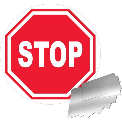 Novap – Panneau de signalisation Stop en aluminium 300 mm – Résistant à la corrosion – Visibilité jusqu'à 13 m – Trous de fixation – 4010892