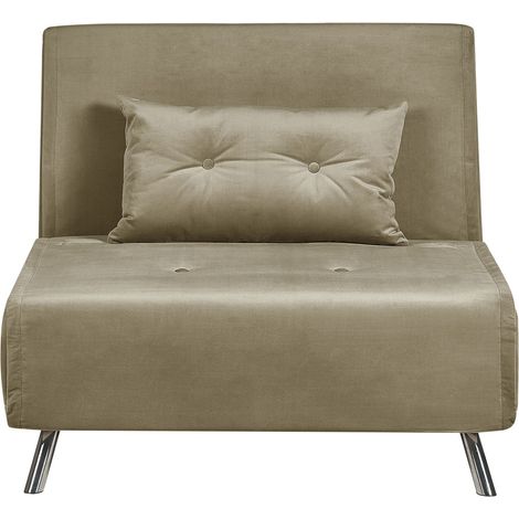 1-Sitzer Schlafsofa FARRIS Samtstoff Olivgrün