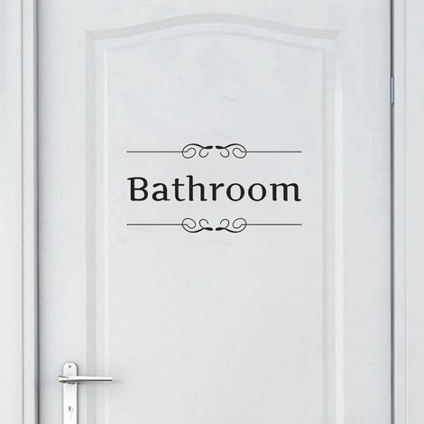 Autocollant Mural Mur Vinyl - Décor Intérieur pour Salle De Bains Chambre Et Porte - 28 x 14 cm - Noir - 1 Pièce (1/3)